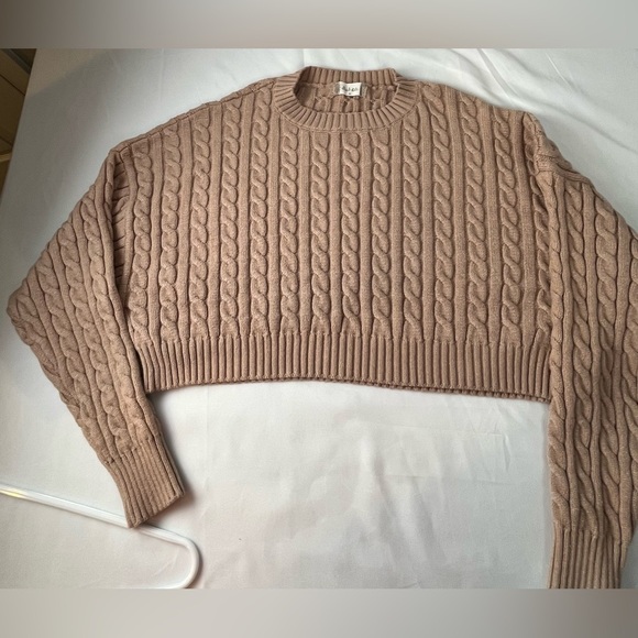 Altar'd State Tan Cable Knit Sweater, Size M - Picture 8 of 13